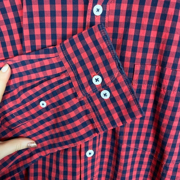 Cactus Man Slim fit checked red blue shirt XL - Picture 5 of 8